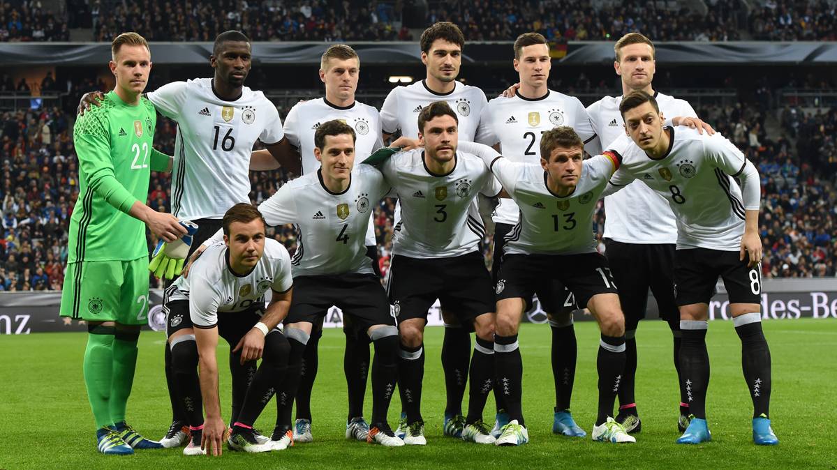 Skhodran Mustafi, with the German selection in the last friendly