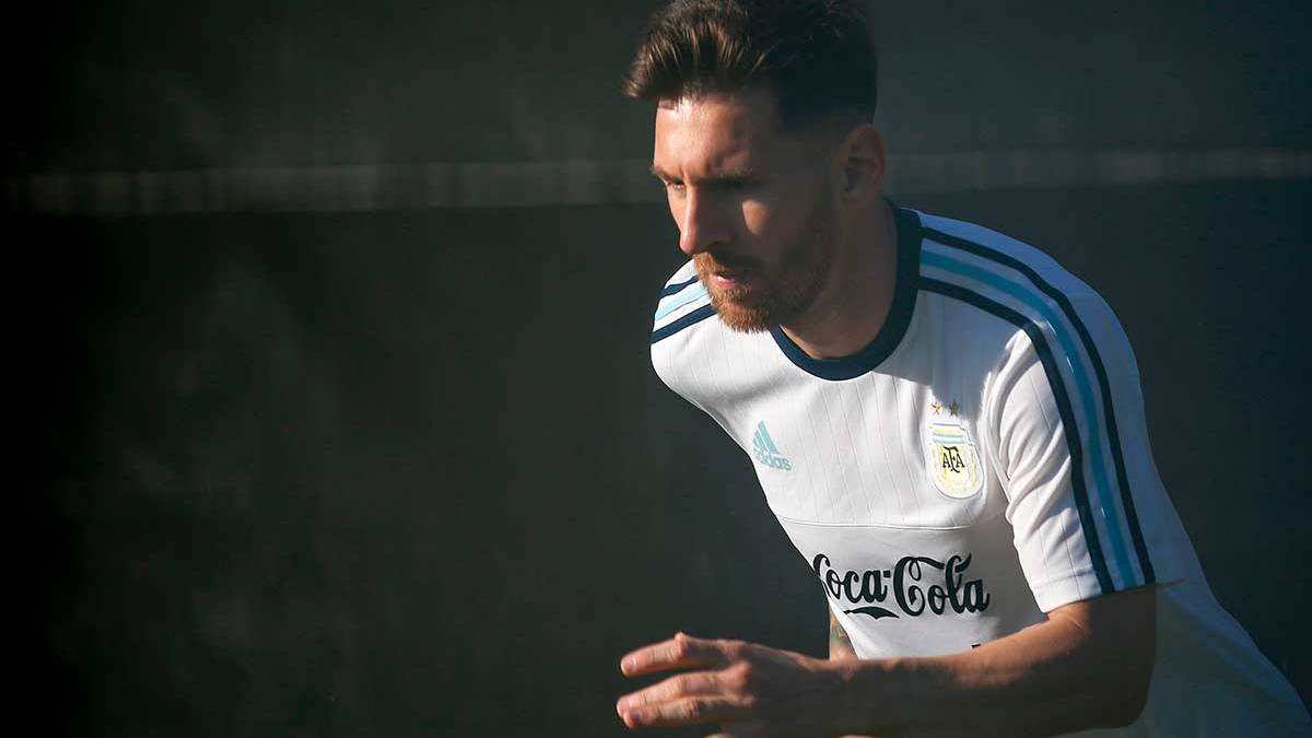 Leo Messi in the last training with Argentina