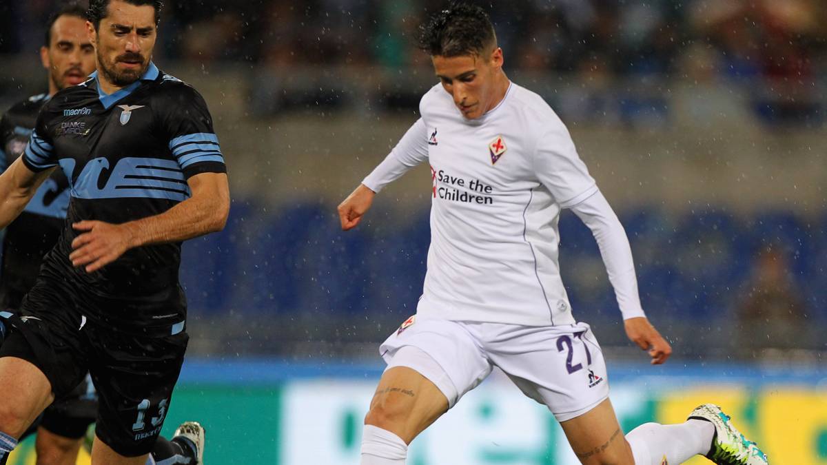 Cristian Tello, during a party of this past season with the Fiorentina
