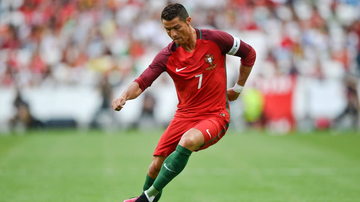 Cristiano Ronaldo, in a friendly with the selection of Portugal