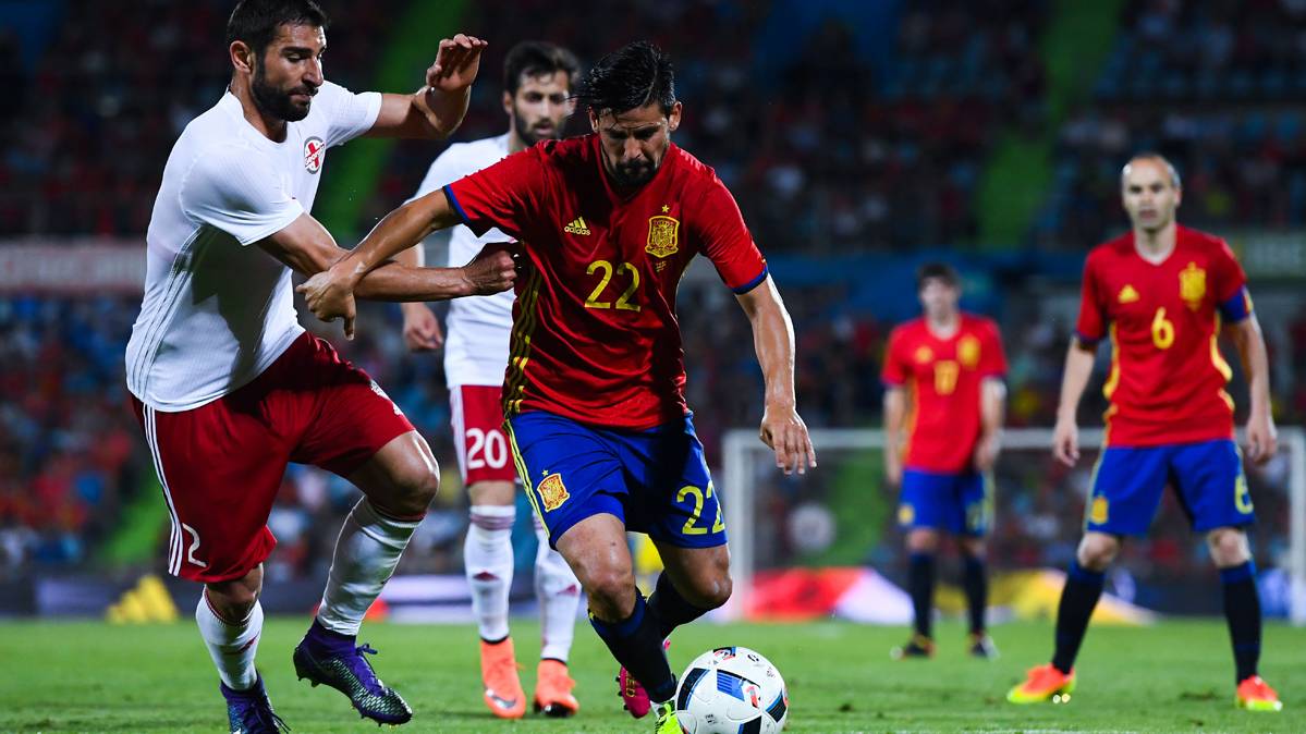Nolito, in a friendly party with the Spanish selection