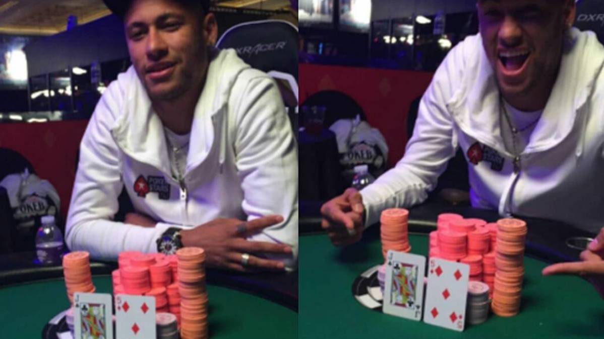 Neymar Jr jugando al póker en Las Vegas