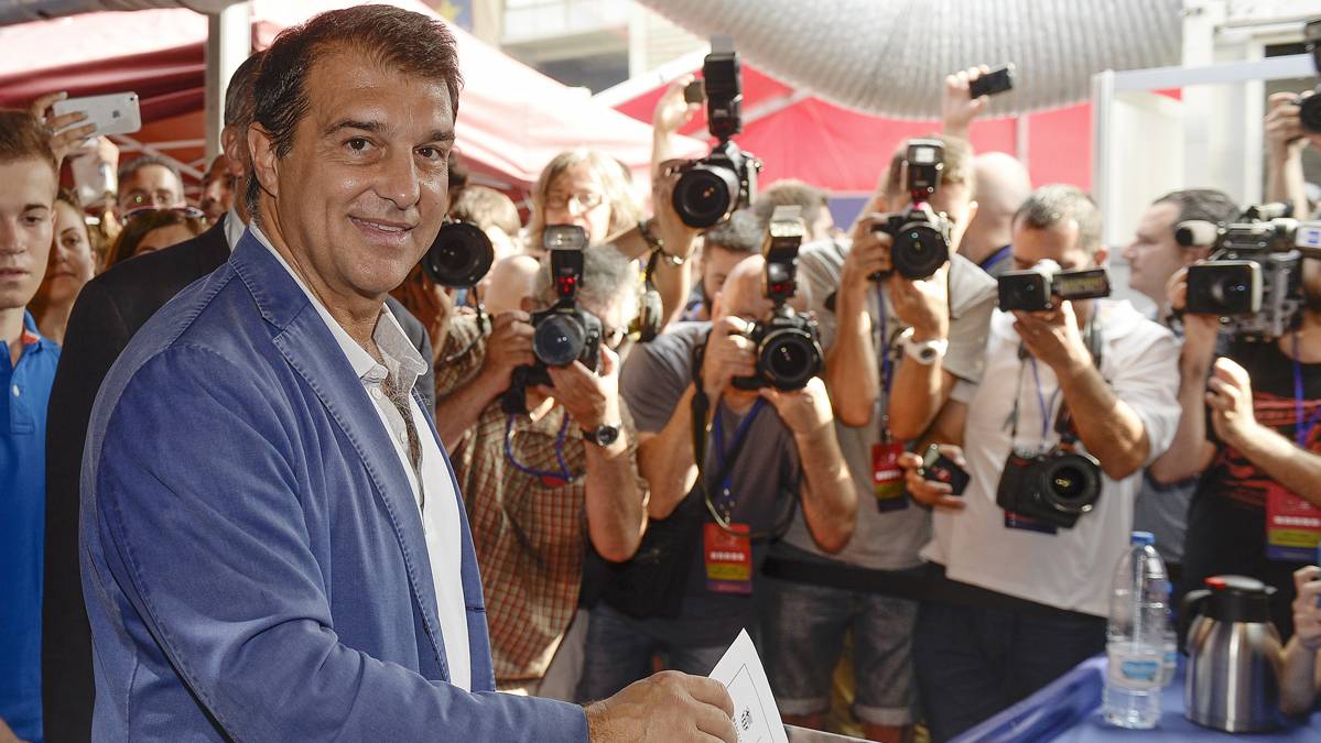 Joan Laporta, en una imagen de las pasadas elecciones del Barça