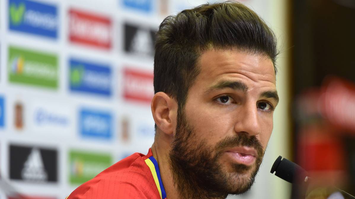 Cesc Fábregas, during a press conference with the Selection