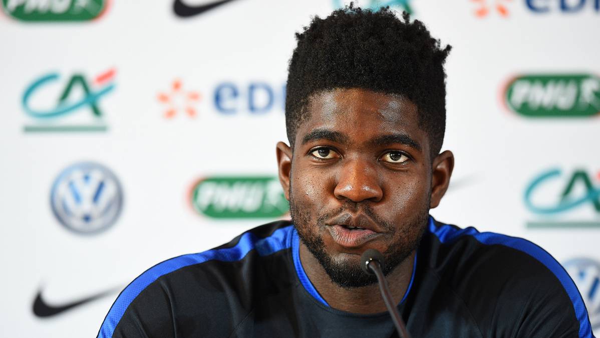 Samuel Umtiti, speaking in press conference