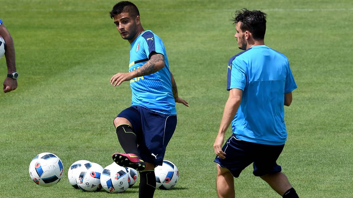 Lorenzo Insigne, during the training of Italy