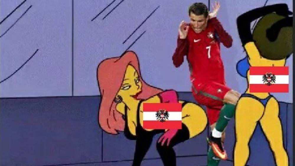 "Meme" Of the penalti failed of Cristiano Ronaldo against Austria