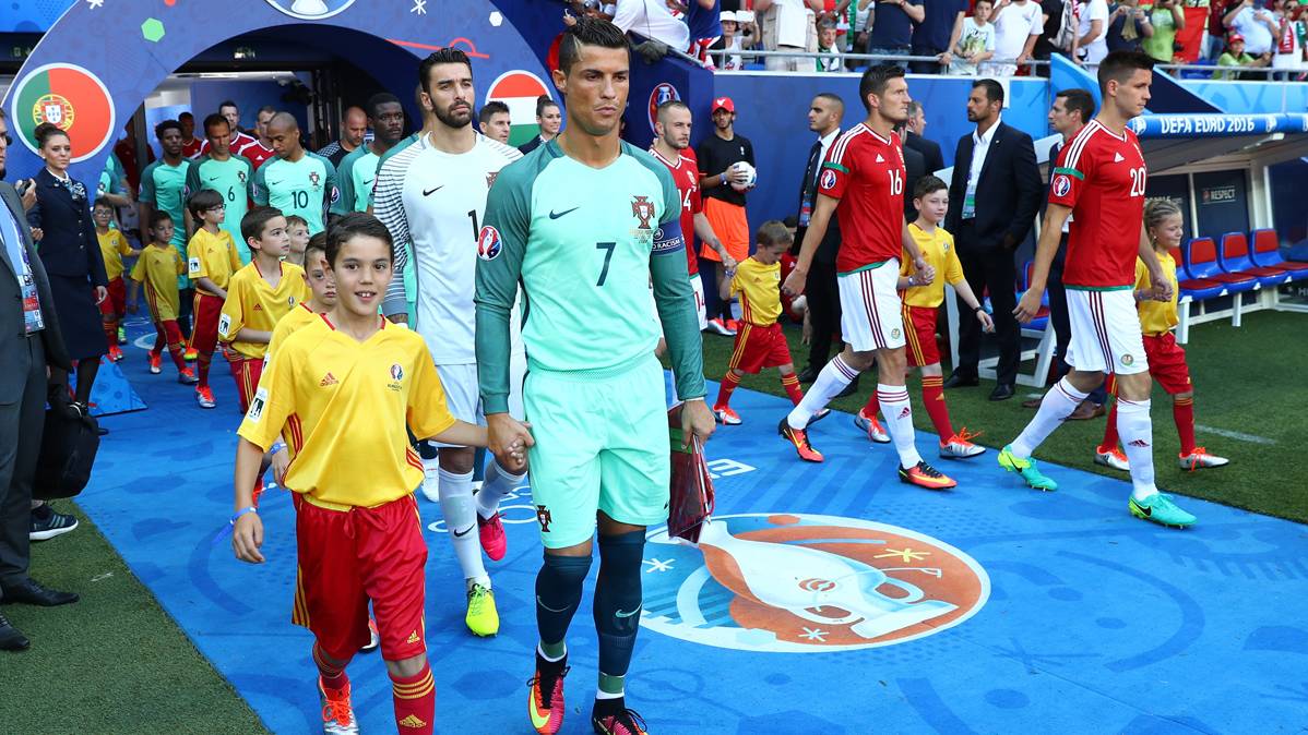 Cristiano Ronaldo, just before the party against Hungary