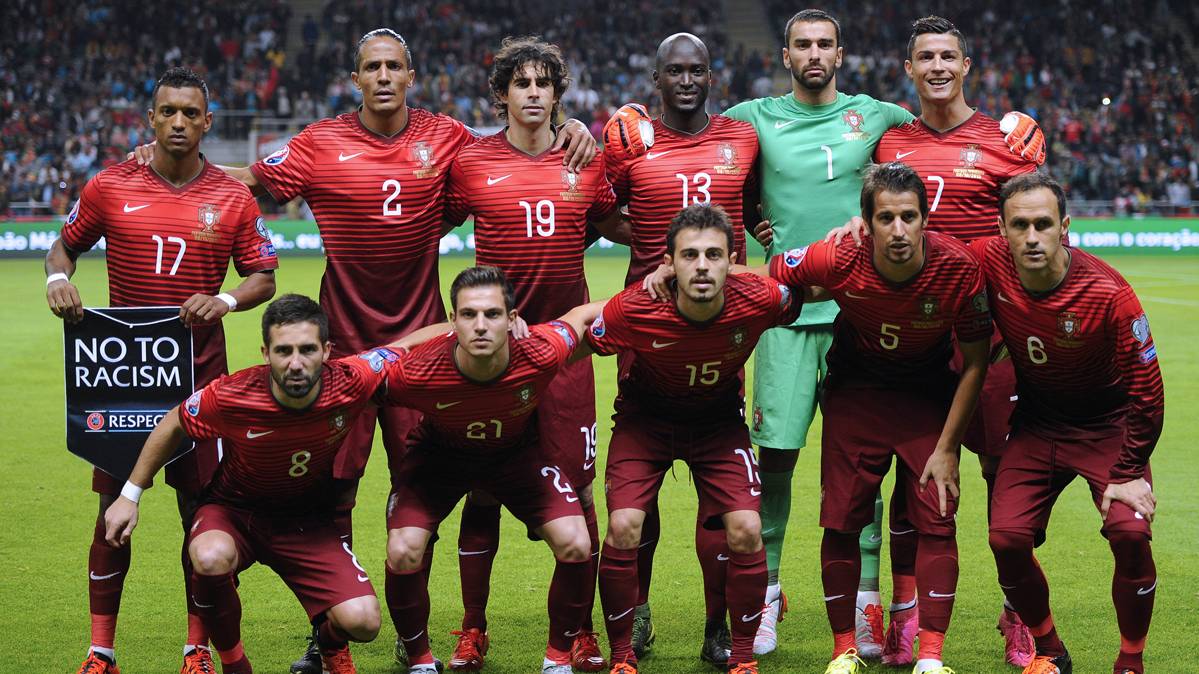 La alineación titular de la selección de Portugal, con Cristiano y Coentrao