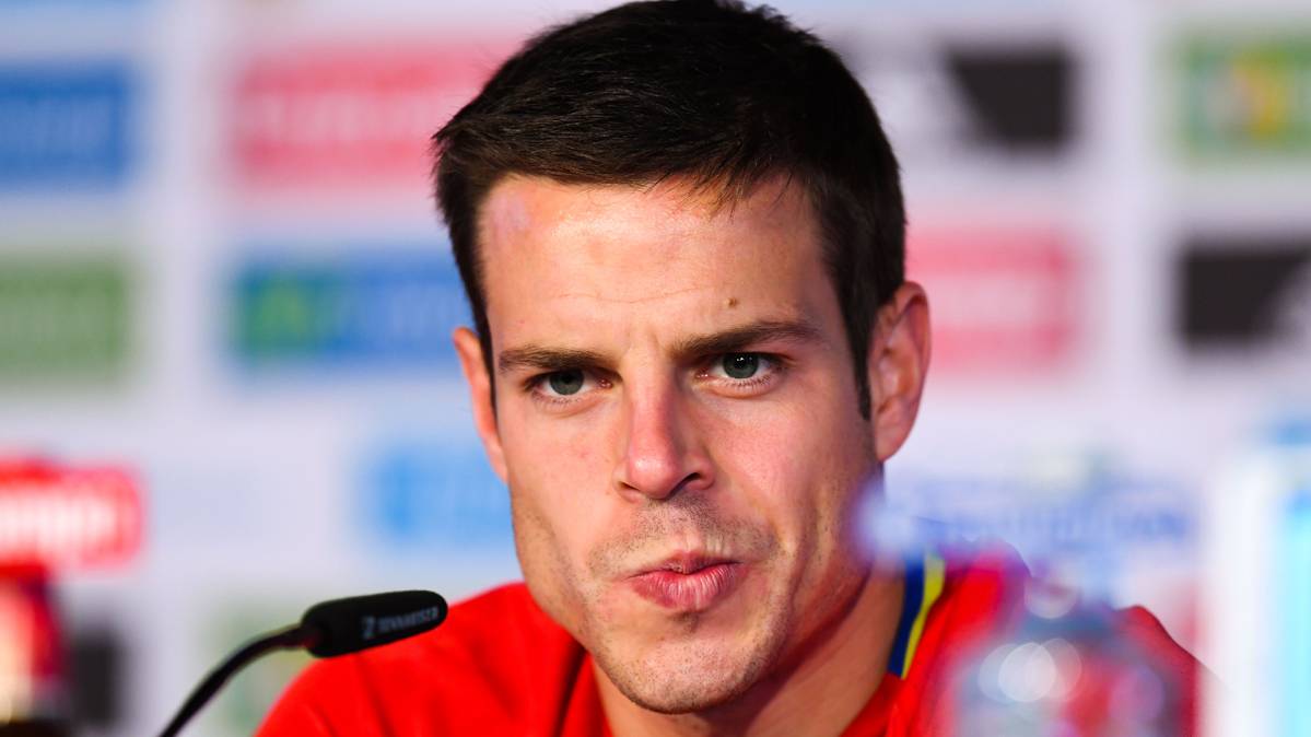 César Azpilicueta, appearing in press conference with Spain