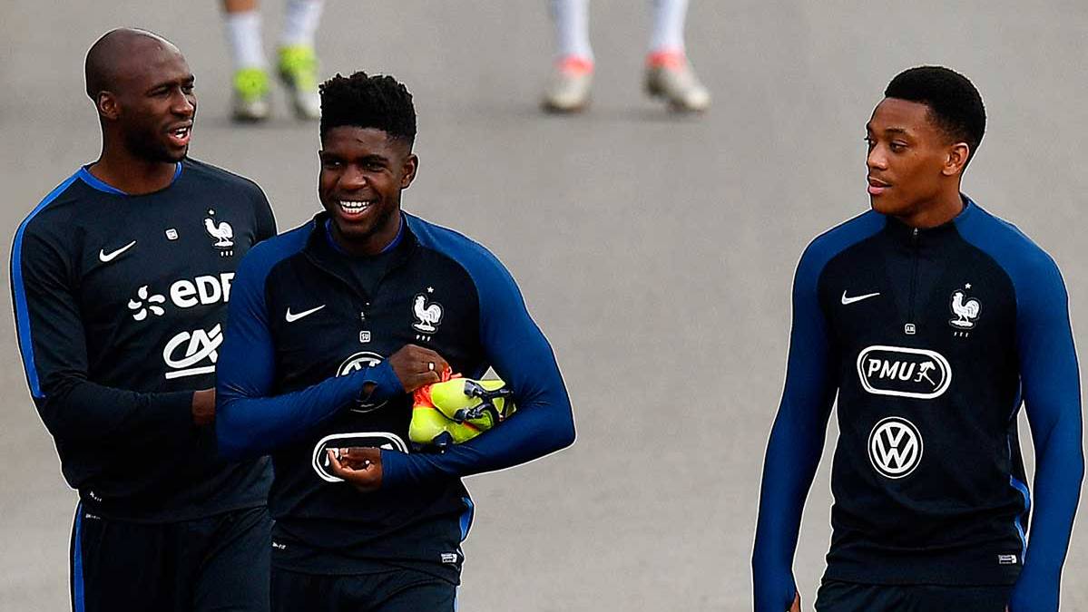 Samuel Umtiti, in the concentration of France for the Eurocopa 2016