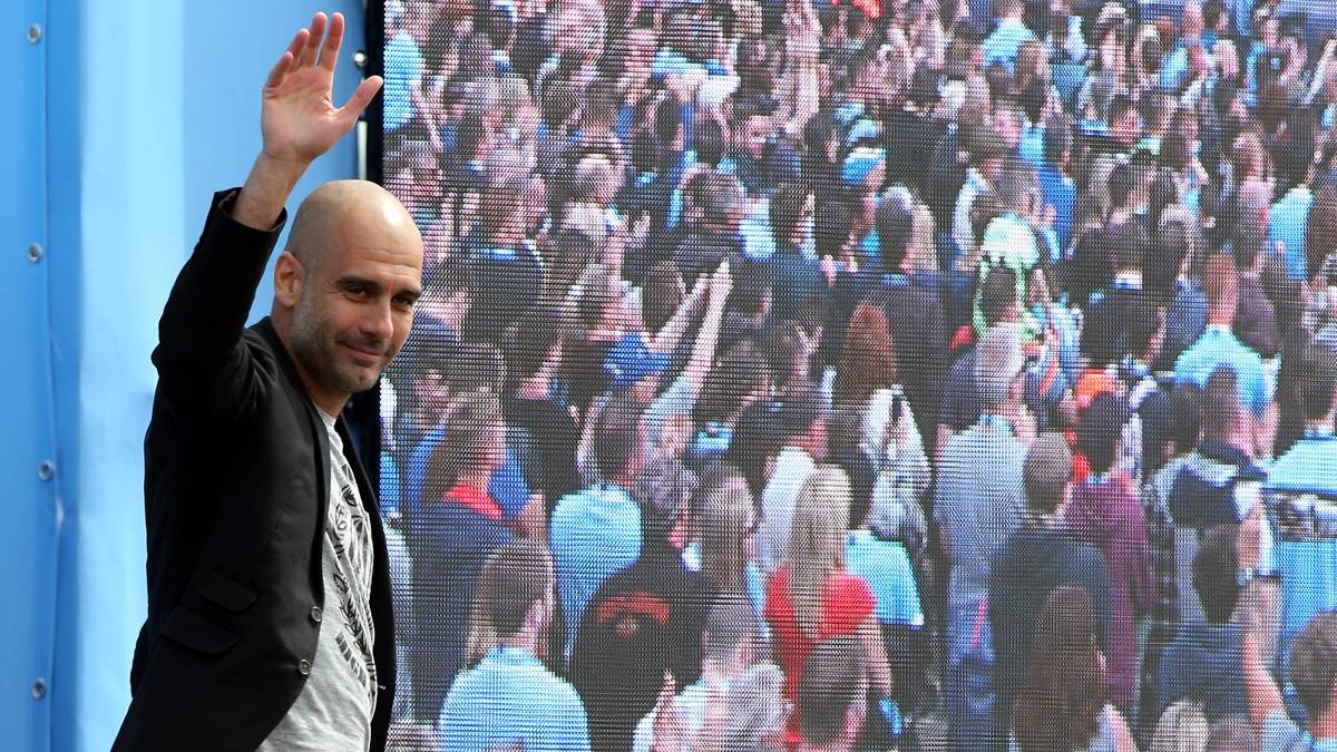 Pep Guardiola, during his presentation like trainer of the City