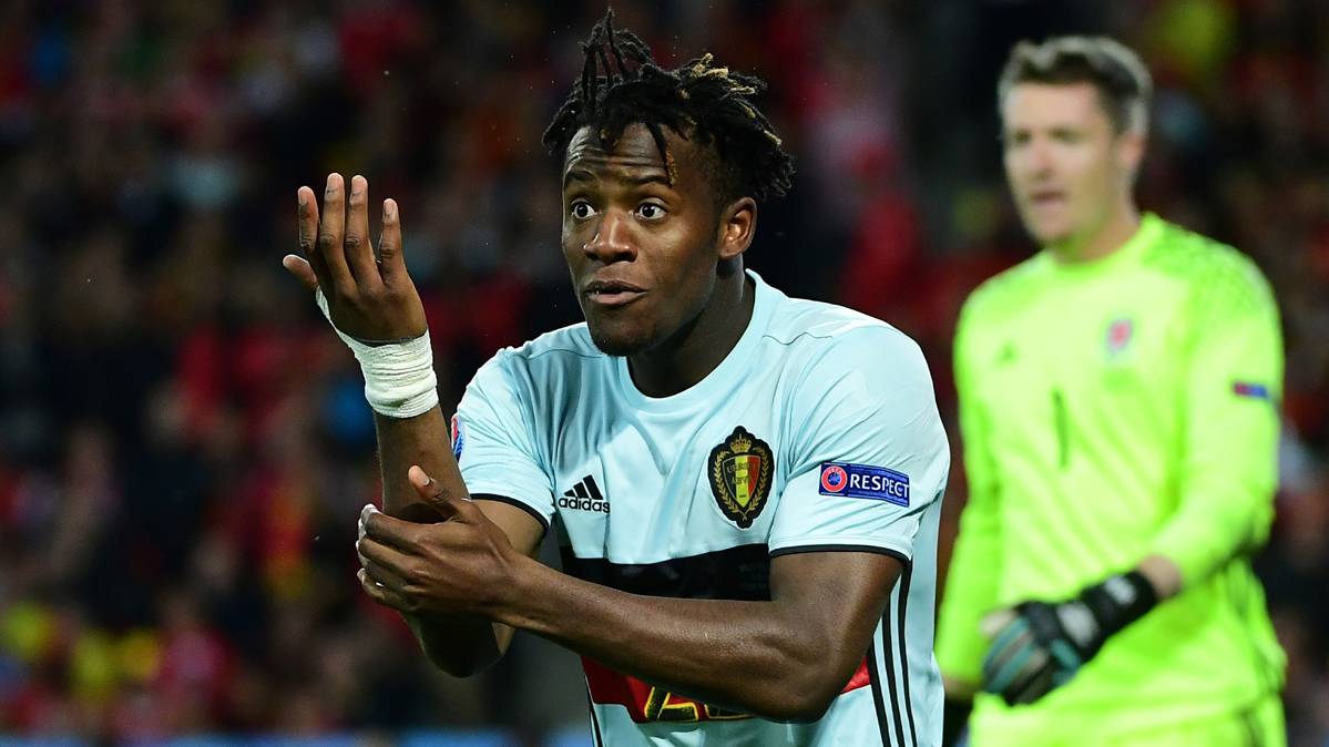 Michy Batshuayi, during the party of UEFA Euro 2016 in front of Wales