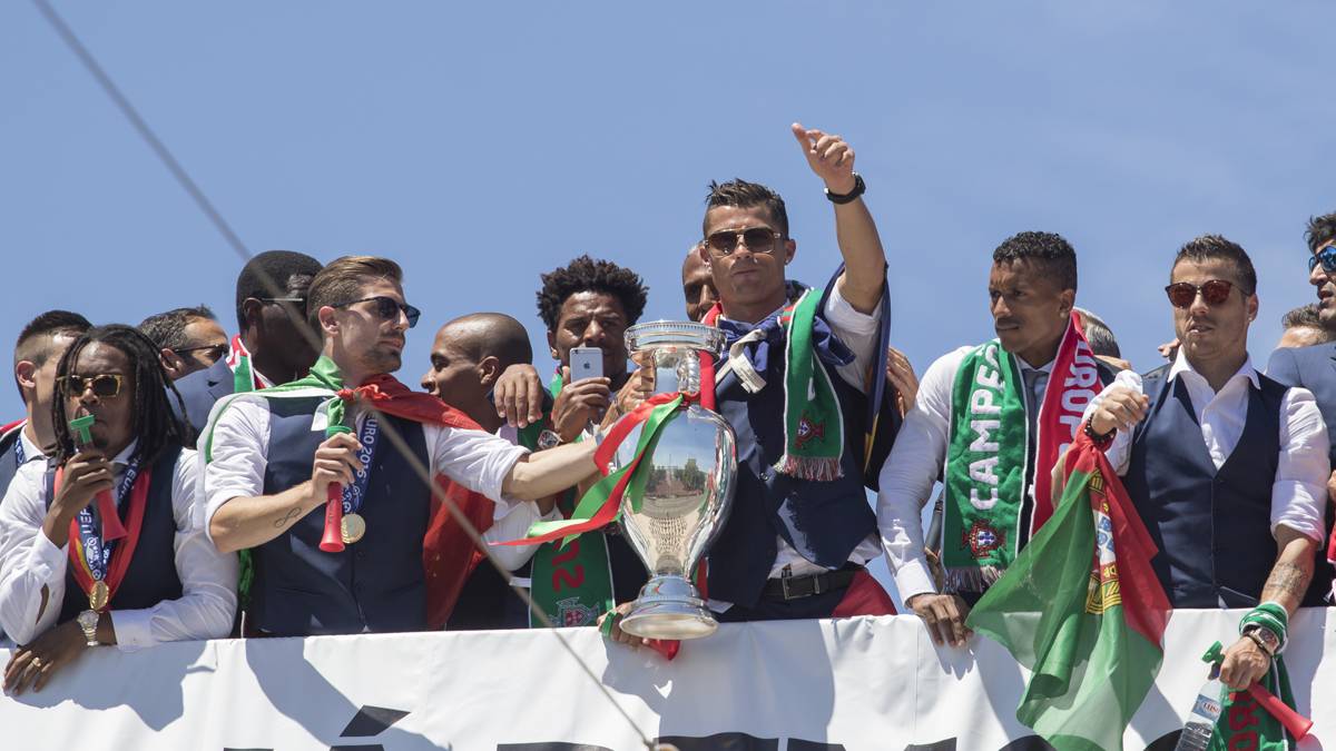 Cristiano Ronaldo, celebrating the UEFA Euro 2016 in Portugal