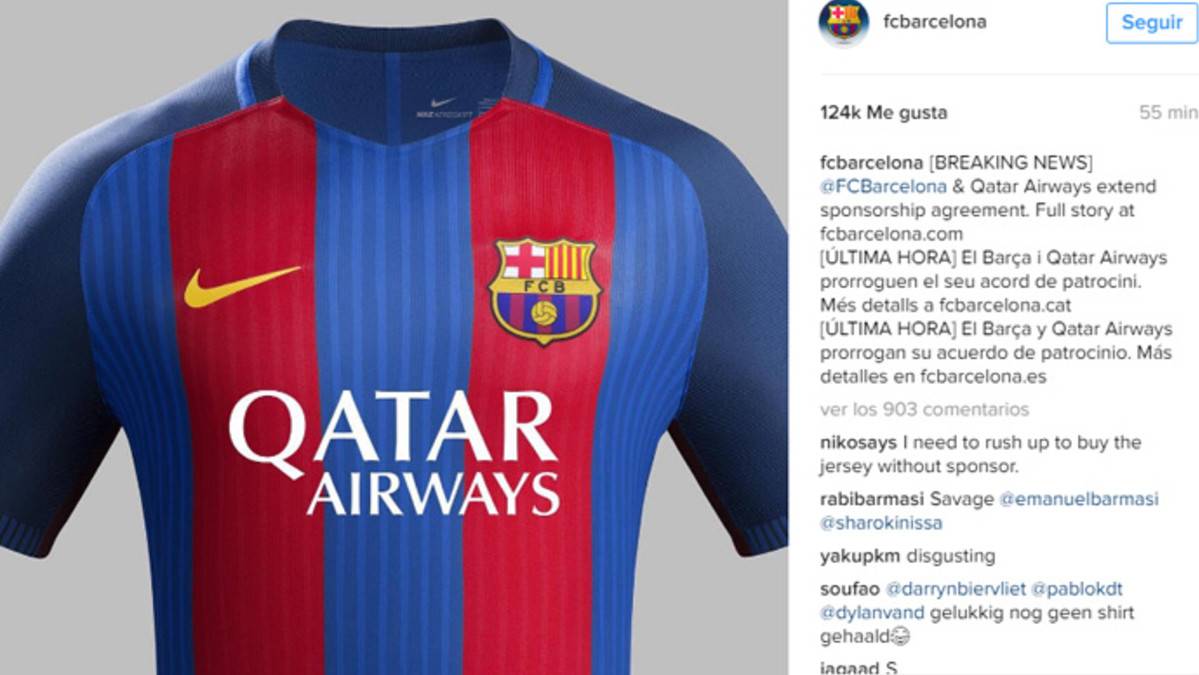 The FC Barcelona announced this Tuesday the agreement with Qatar