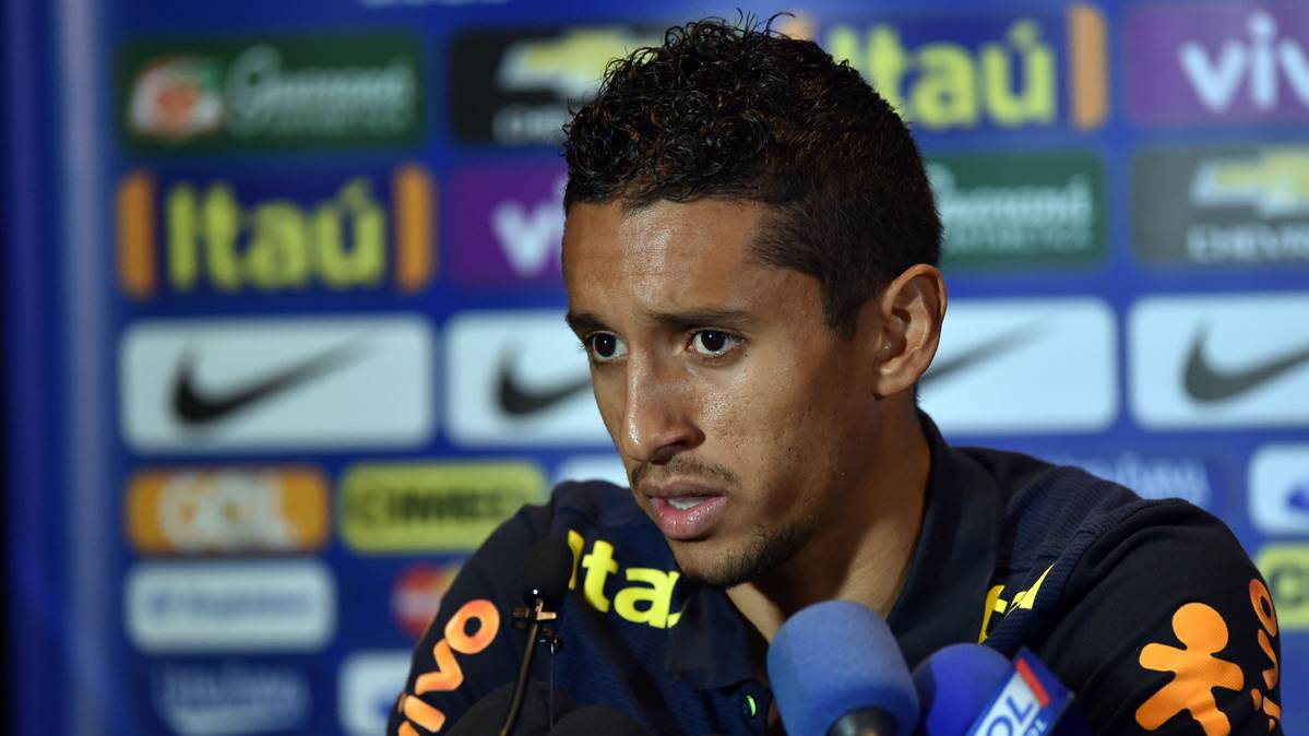 Marquinhos, during a press conference with Brazil
