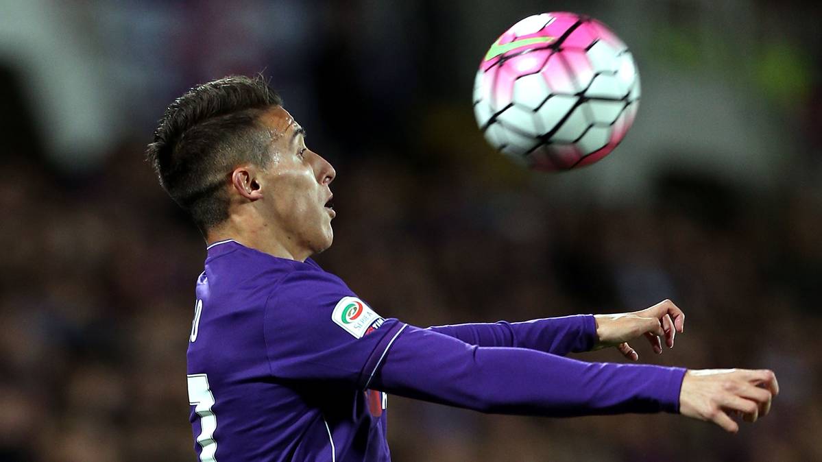 Cristian Tello, en un partido de la pasada temporada con la Fiorentina