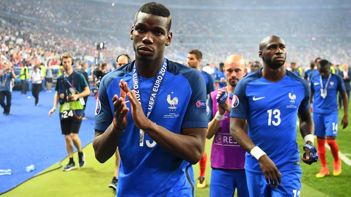 Paul Pogba, with the medal of silver of the UEFA Euro 2016