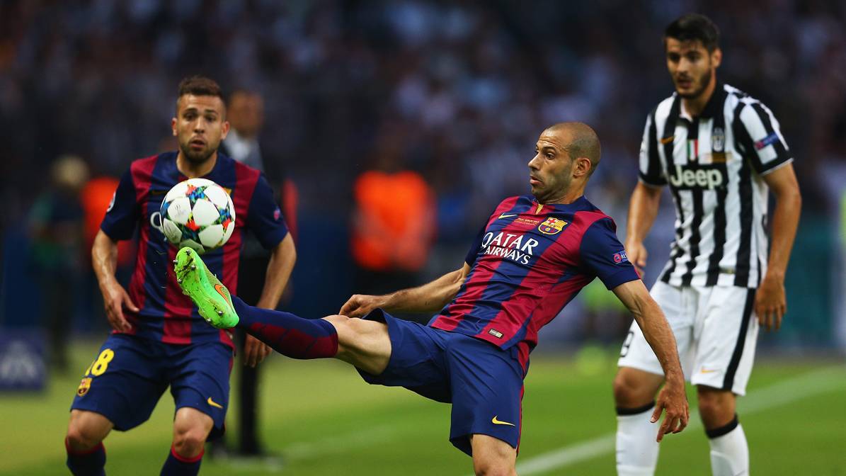 Javier Mascherano, durante la final de Berlín contra la Juventus