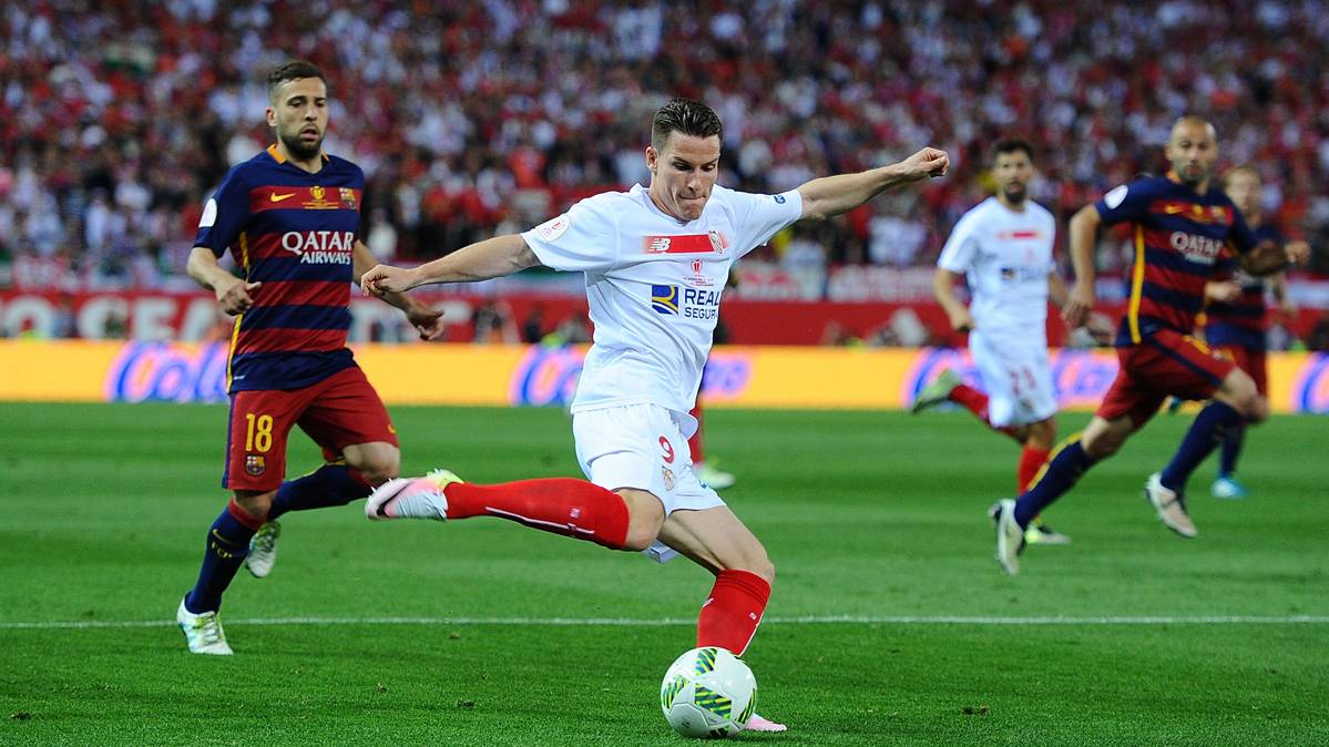 Kevin Gameiro, in the final of Glass of the King with the Seville