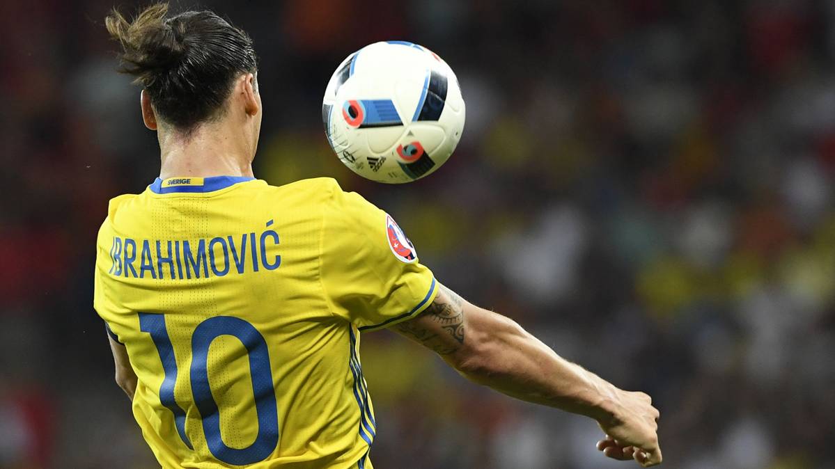 Zlatan Ibrahimovic, en un partido con la selección de Suecia