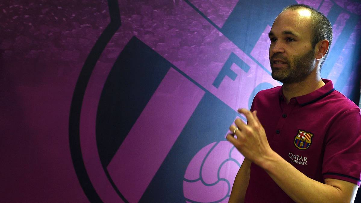 Andrés Iniesta, before a party with the FC Barcelona