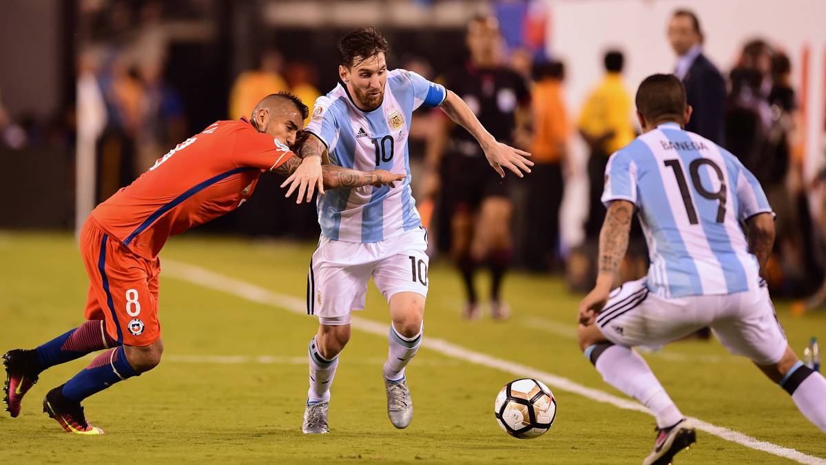 Lionel Messi, during the final of the Glass America against Chile