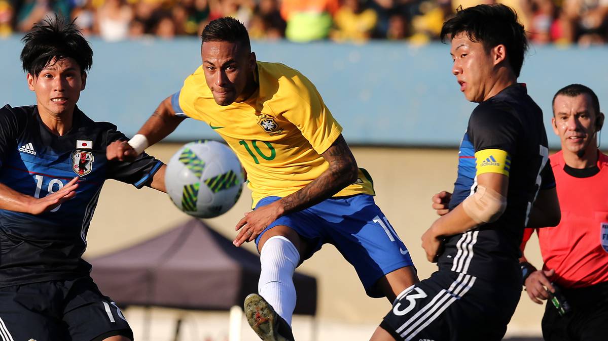 Neymar Jr, en un amistoso disputado contra Japón Sub-23