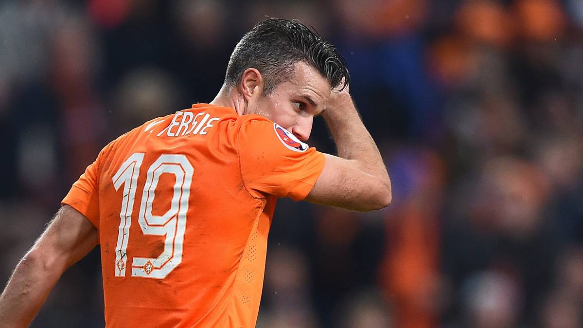Robin van Persie, in a party with the selection of Holland