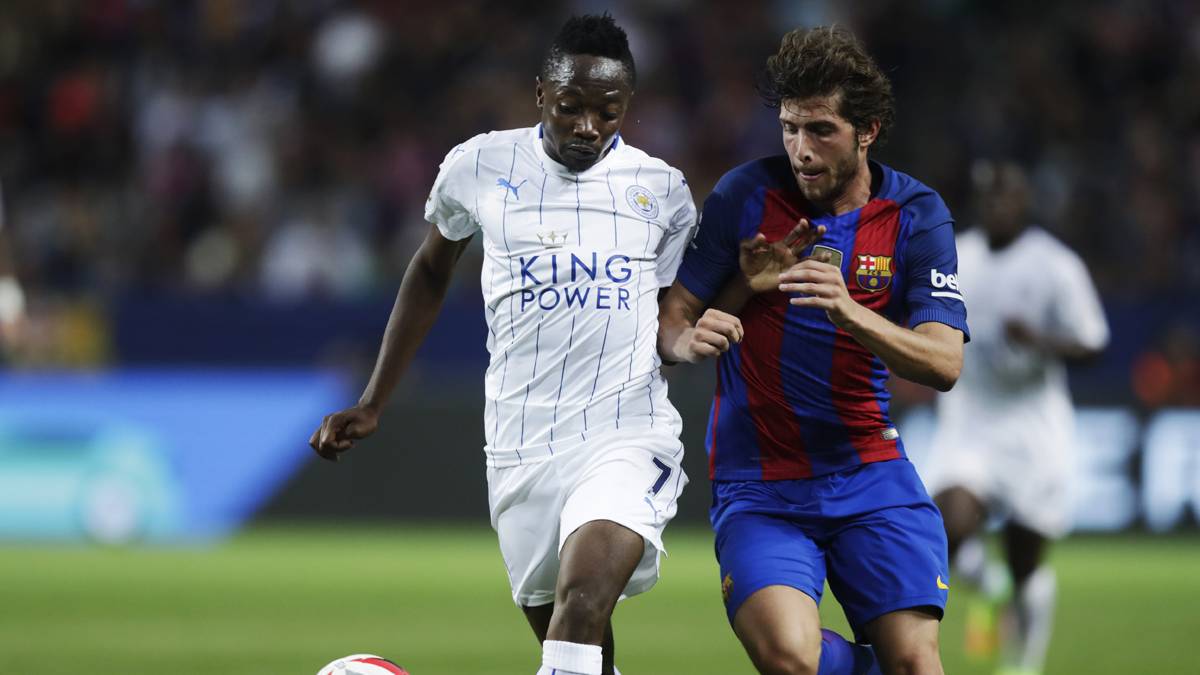 Ahmed Muse, surpassing in speed to Sergi Roberto