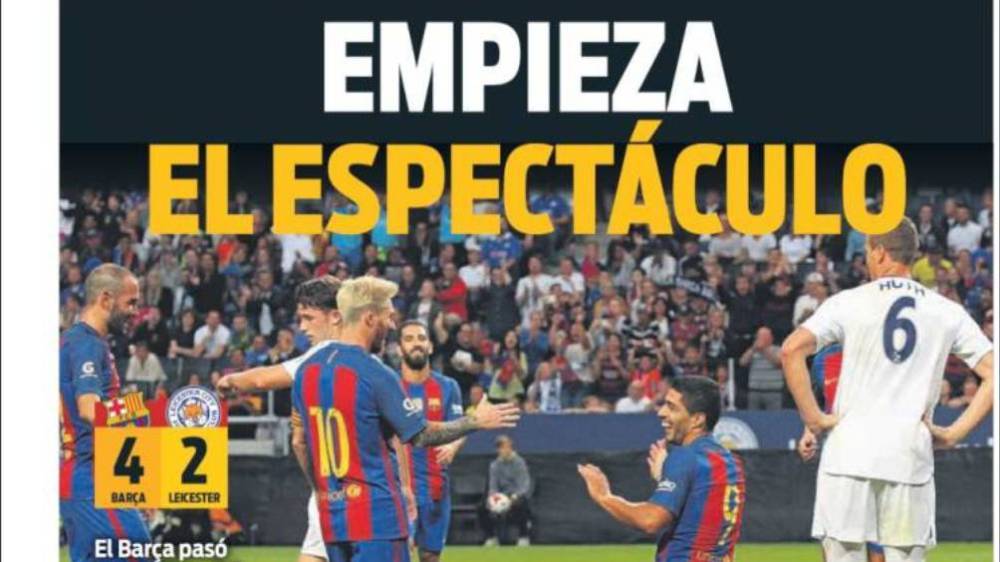 Cover of "Sport" after the goleada of the FC Barcelona