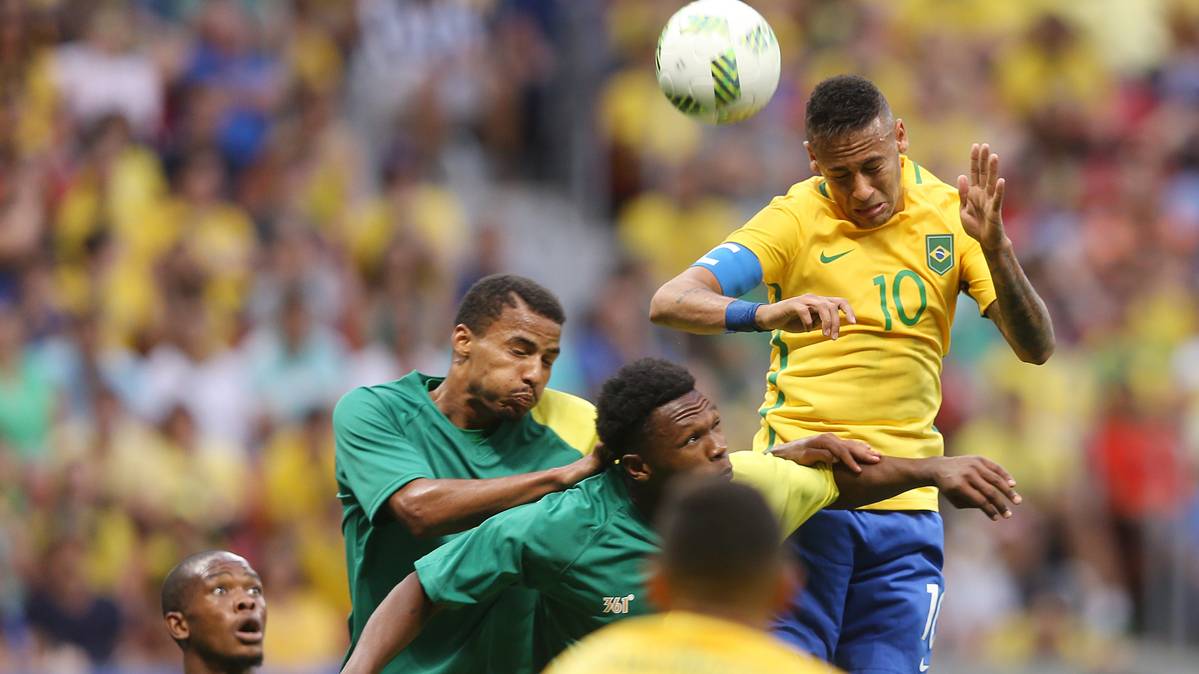 Neymar Jr, durante el partido de JJOO contra Sudáfrica