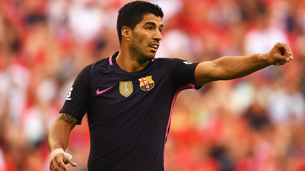 Luis Suárez, in the friendly party in front of the Liverpool