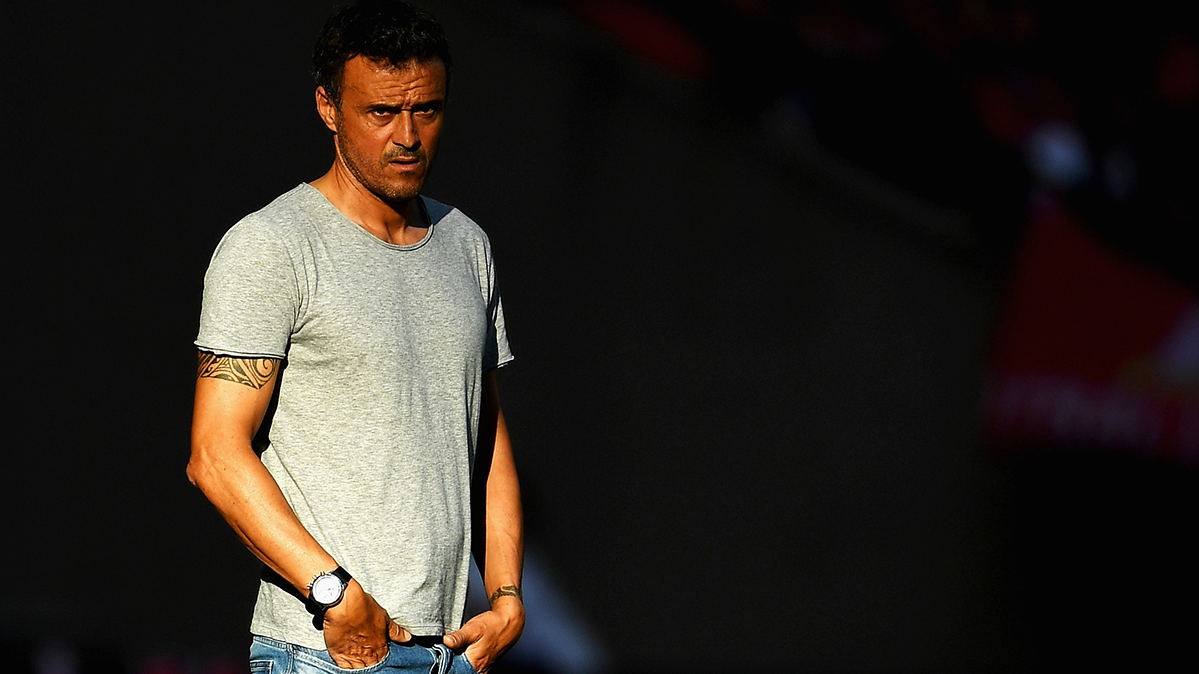 Luis Enrique in the party in front of the Liverpool FC this pre-season