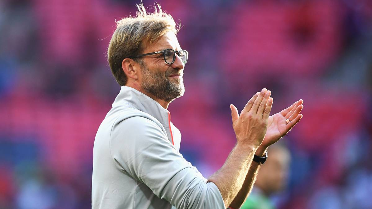 Jürgen Klopp, celebrating one of the goals of the Liverpool