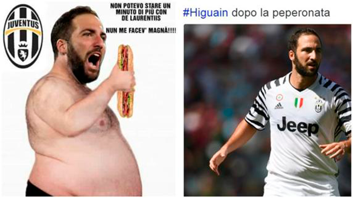 The best meme of Gonzalo Higuaín with his supposed past weight