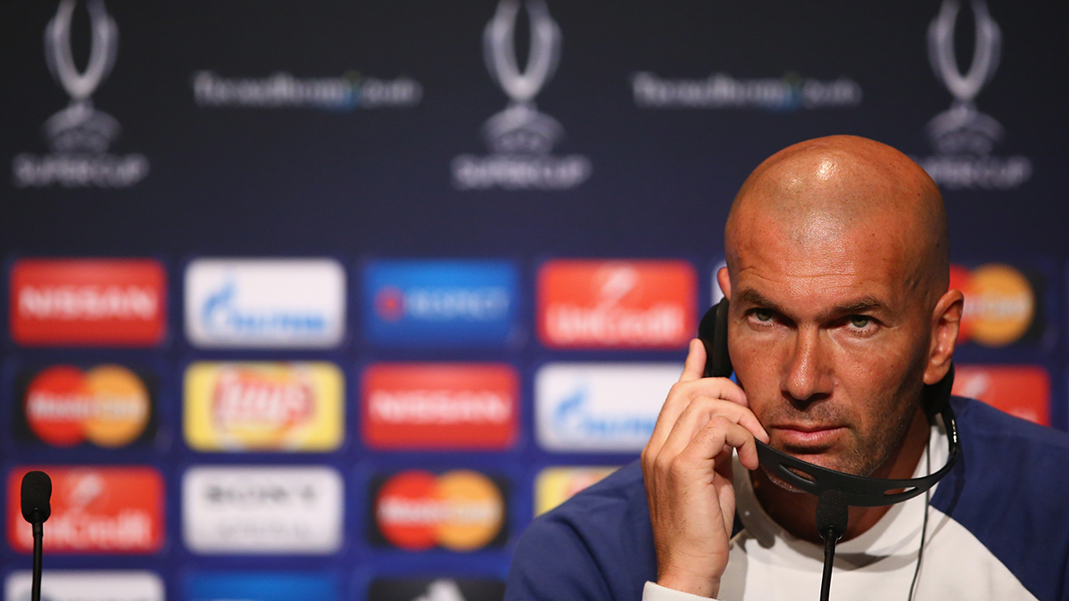 Zinedine Zidane, en la rueda de prensa previa a la final de la Supercopa de Europa