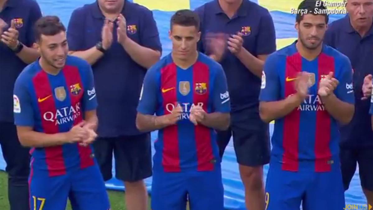 Cristian Tello, in the presentation of the FC Barcelona 2016-2017