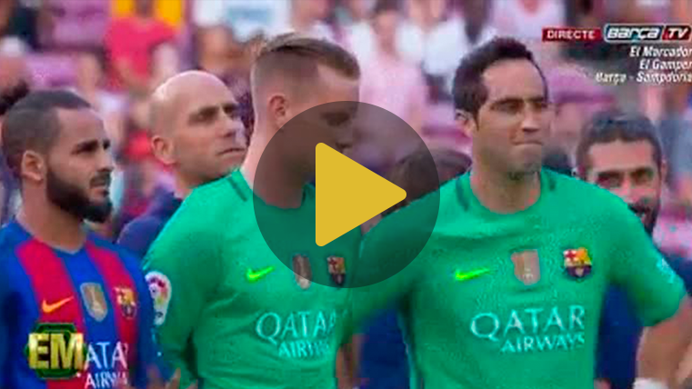 Claudio Bravo and Ter Stegen, speaking in the presentation of the FC Barcelona 2016-2017