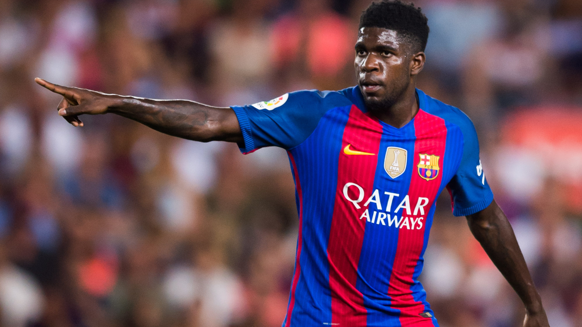 Samuel Umtiti, during a party this season with the Barça