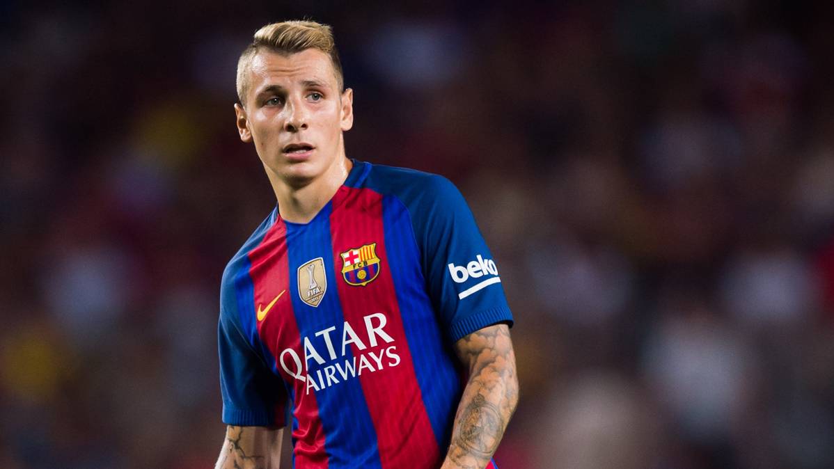 Lucas Digne, during the Trophy Joan Gamper in the Camp Nou