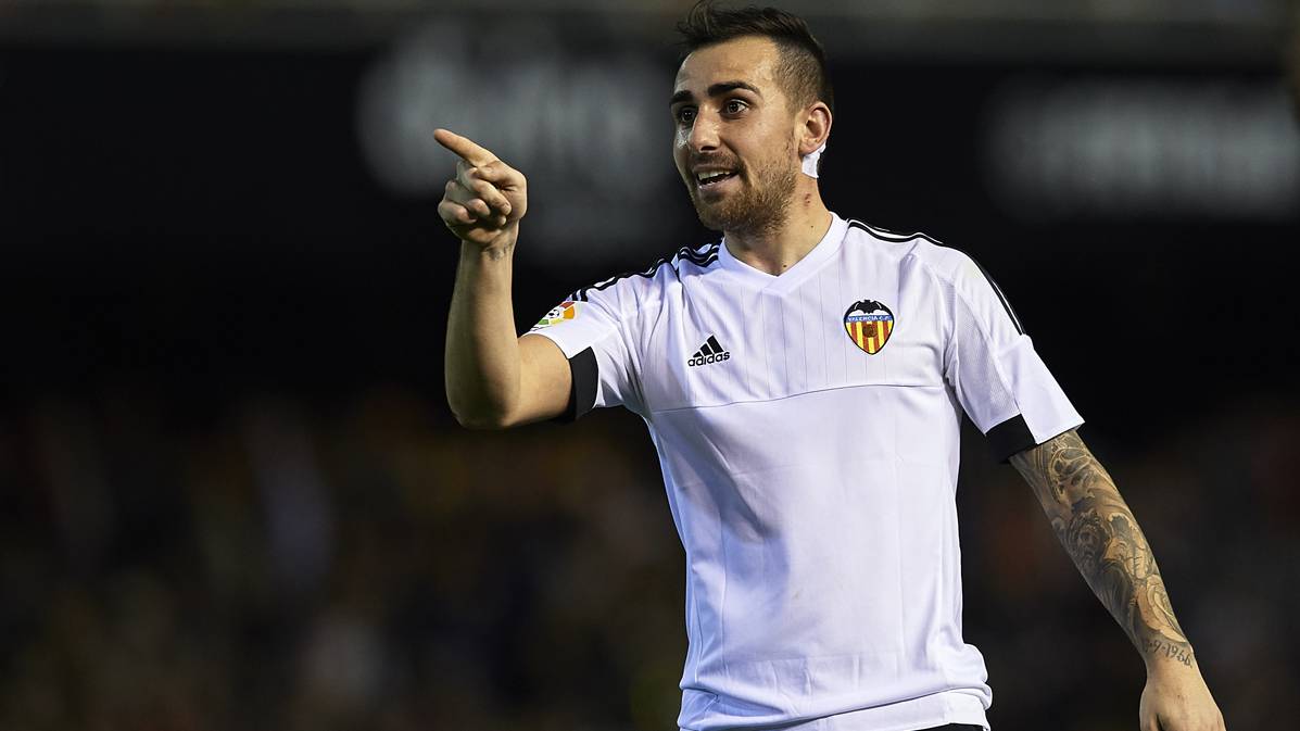 Paco Alcácer, during a party with Valencia Cf