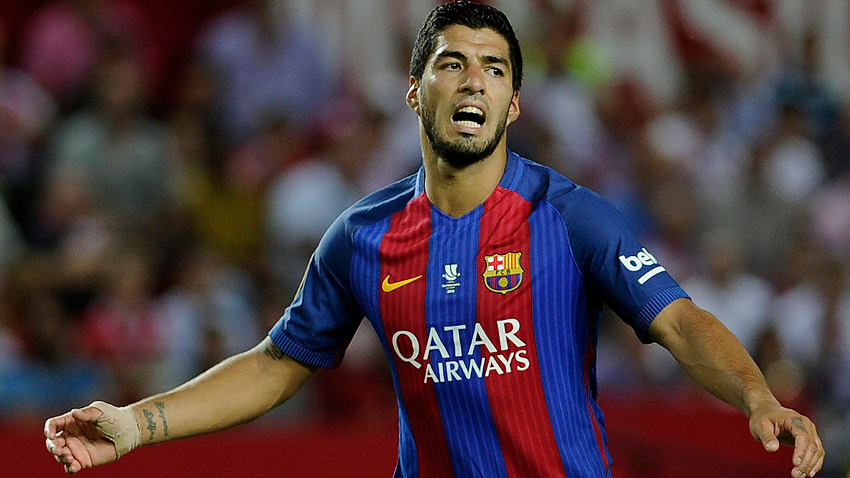 Luis Suárez, en un momento del partido entre Sevilla FC y FC Barcelona