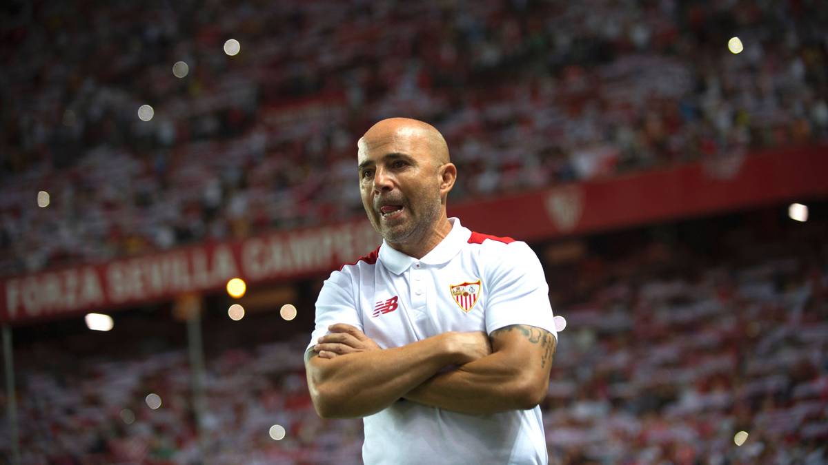 Sampaoli, durante la ida de la Supercopa contra el FC Barcelona