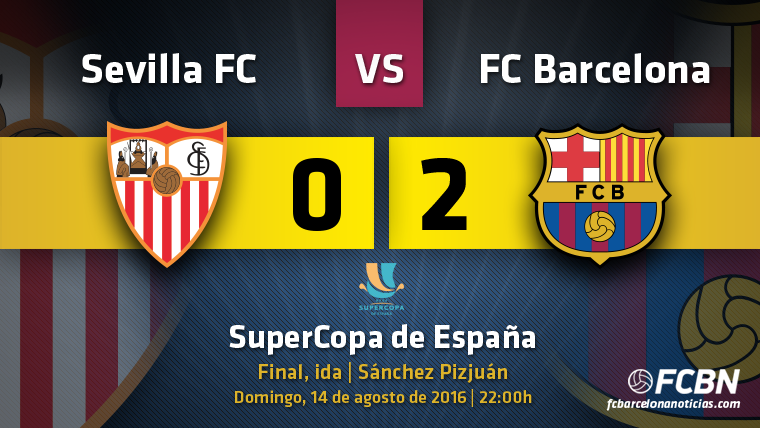 El FC Barcelona le ganó 0-2 al Sevilla FC en el partido de ida de la Supercopa de España