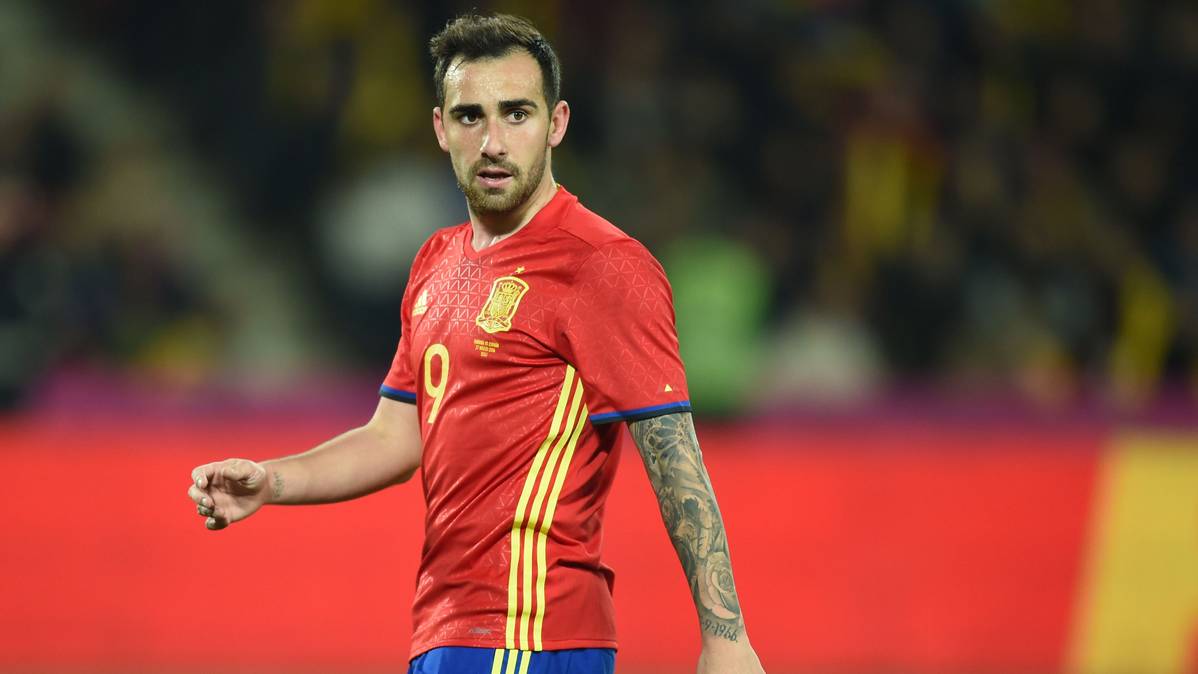 Paco Alcácer, during a party with the Spanish selection