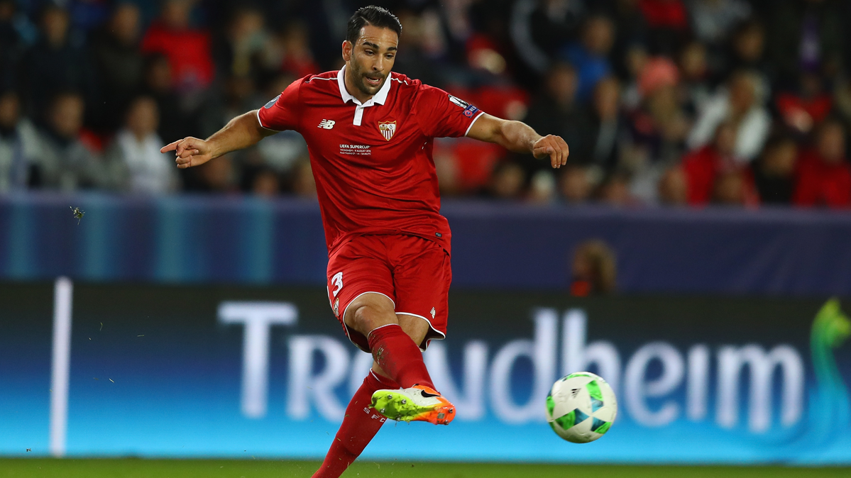 Adil Rami, during the Supercopa of Europe against the Real Madrid