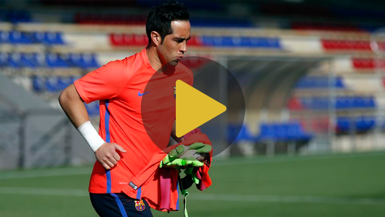 Claudio Bravo in the training of the FC Barcelona this Friday 19 August