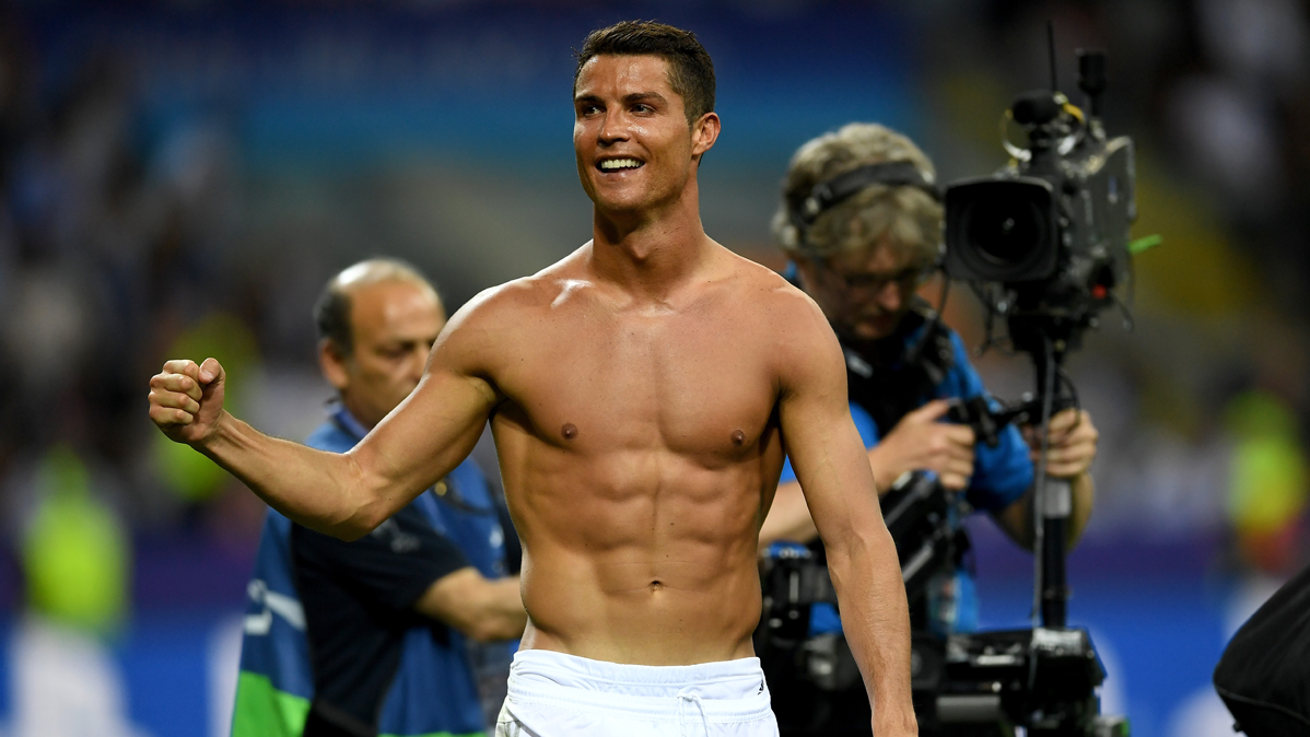 Cristiano Ronaldo, celebrating the UEFA Champions League 2016-17