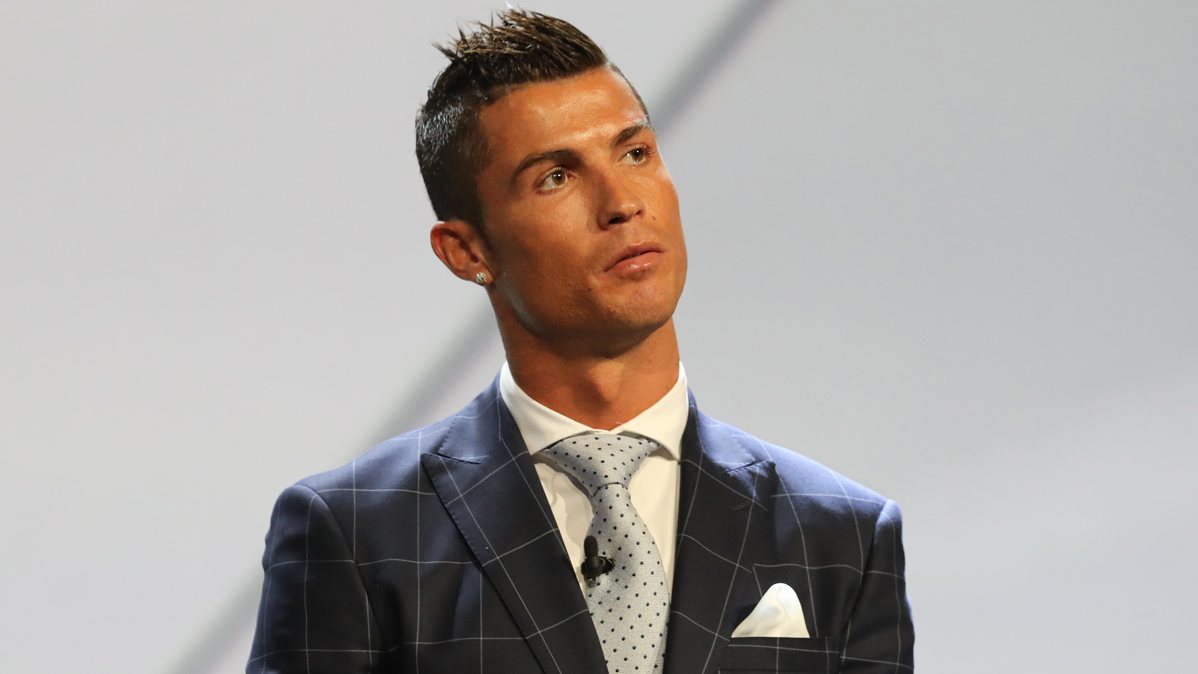 Cristiano Ronaldo, durante el sorteo de la fase de grupos de la Champions